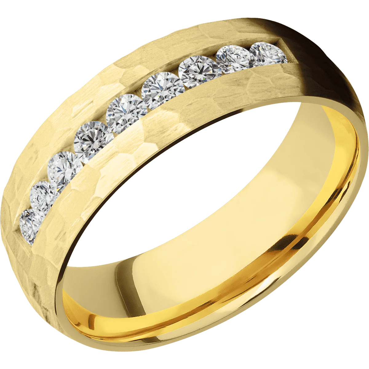 10K Yellow Gold + Hammer Finish - Image 2