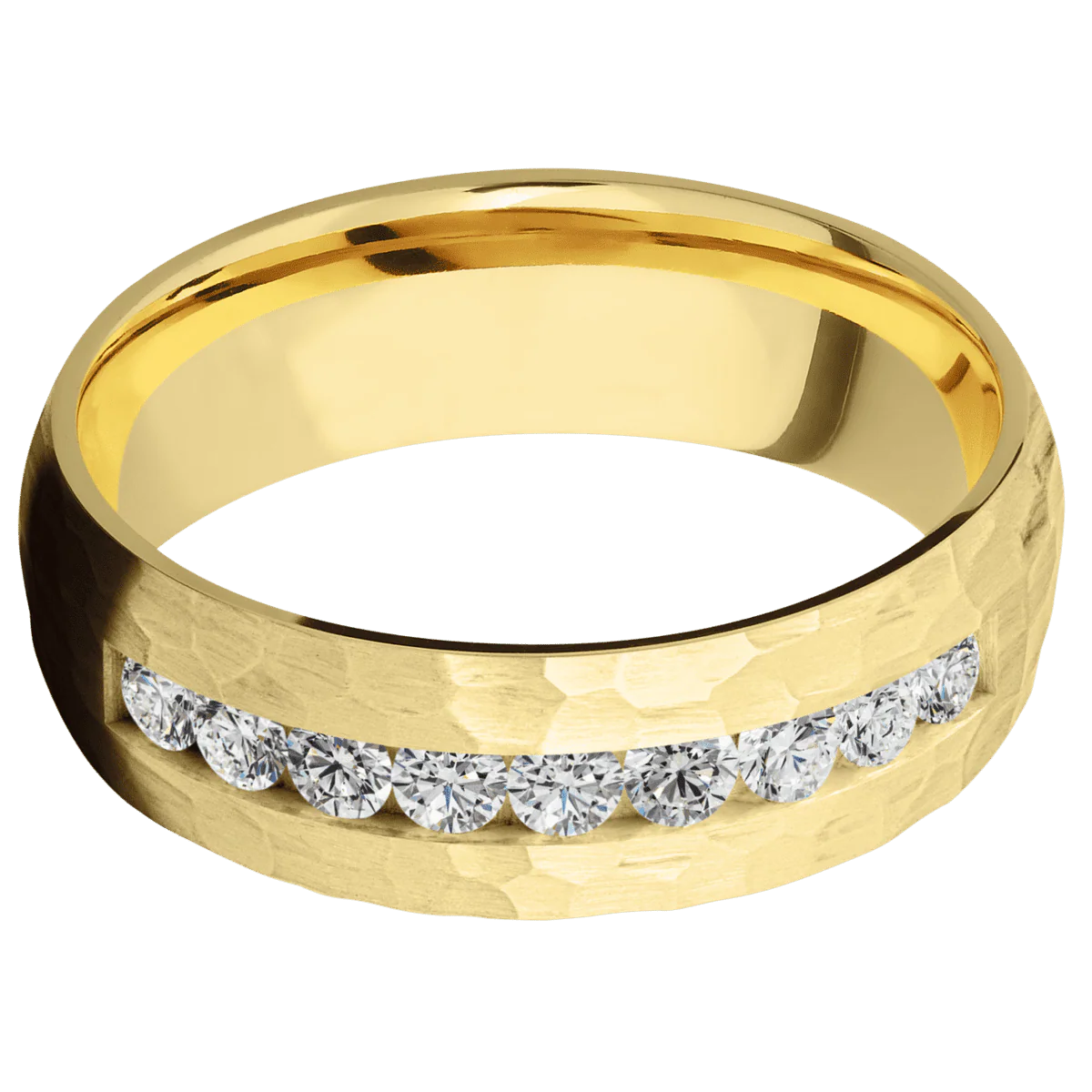 10K Yellow Gold + Hammer Finish - Image 3