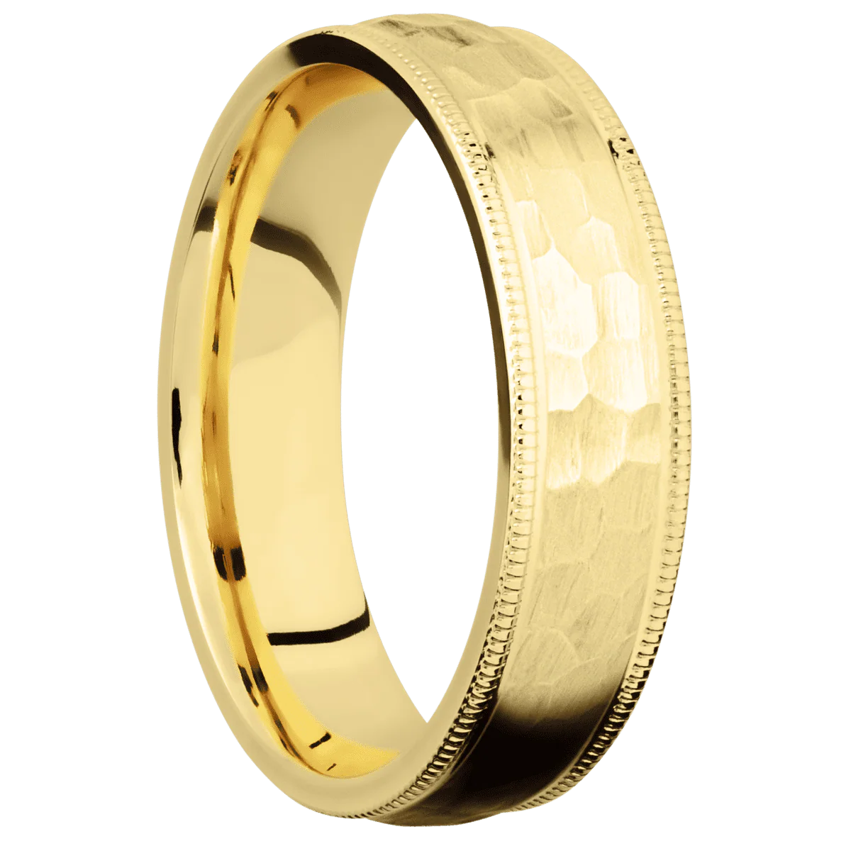 10K Yellow Gold + Hammer Finish