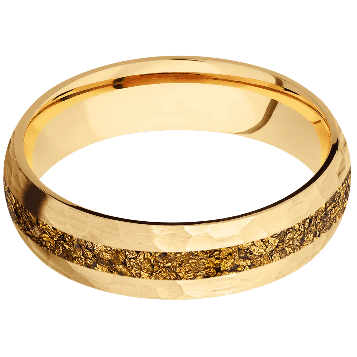 10K Yellow Gold + Hammer Finish - Image 3
