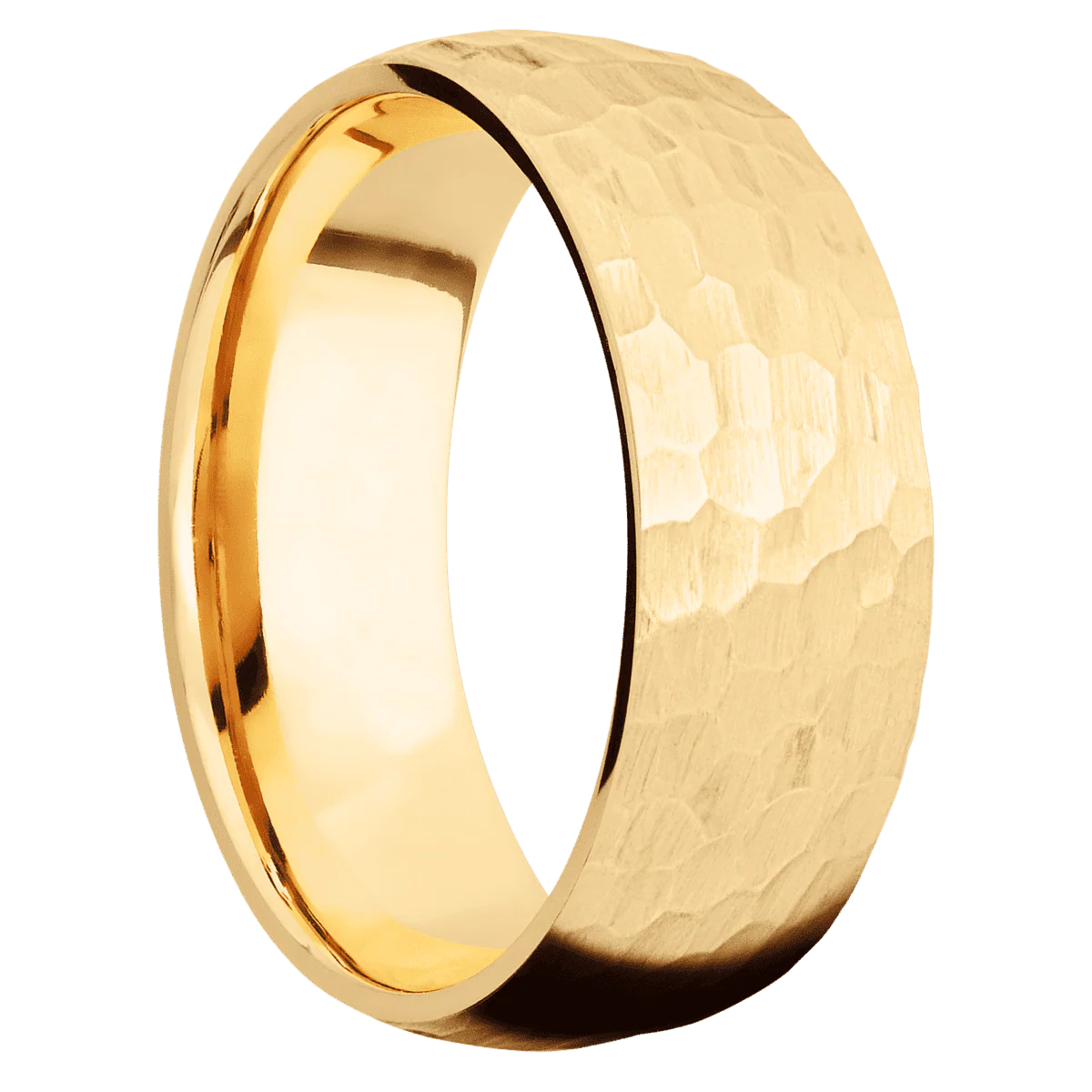 10K Yellow Gold + Hammer Finish