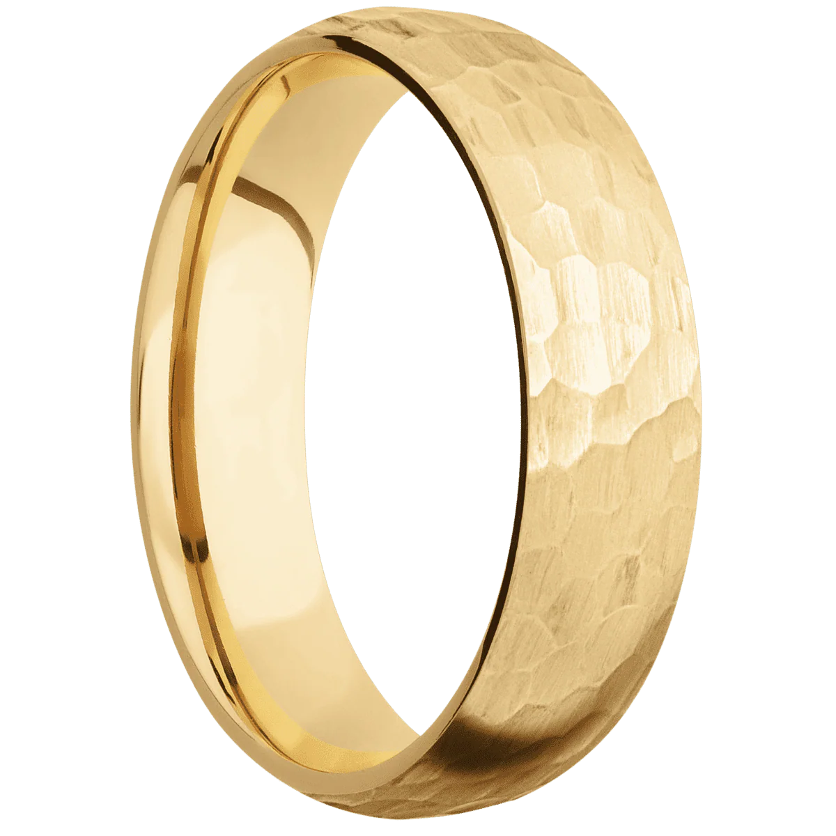 10K Yellow Gold + Hammer Finish