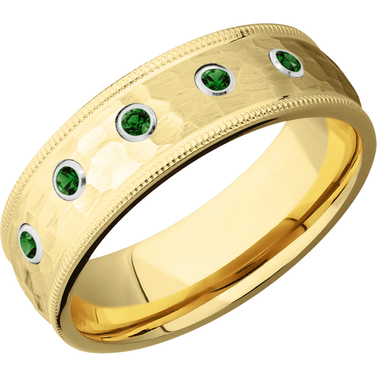 10K Yellow Gold + Hammer Finish - Image 2