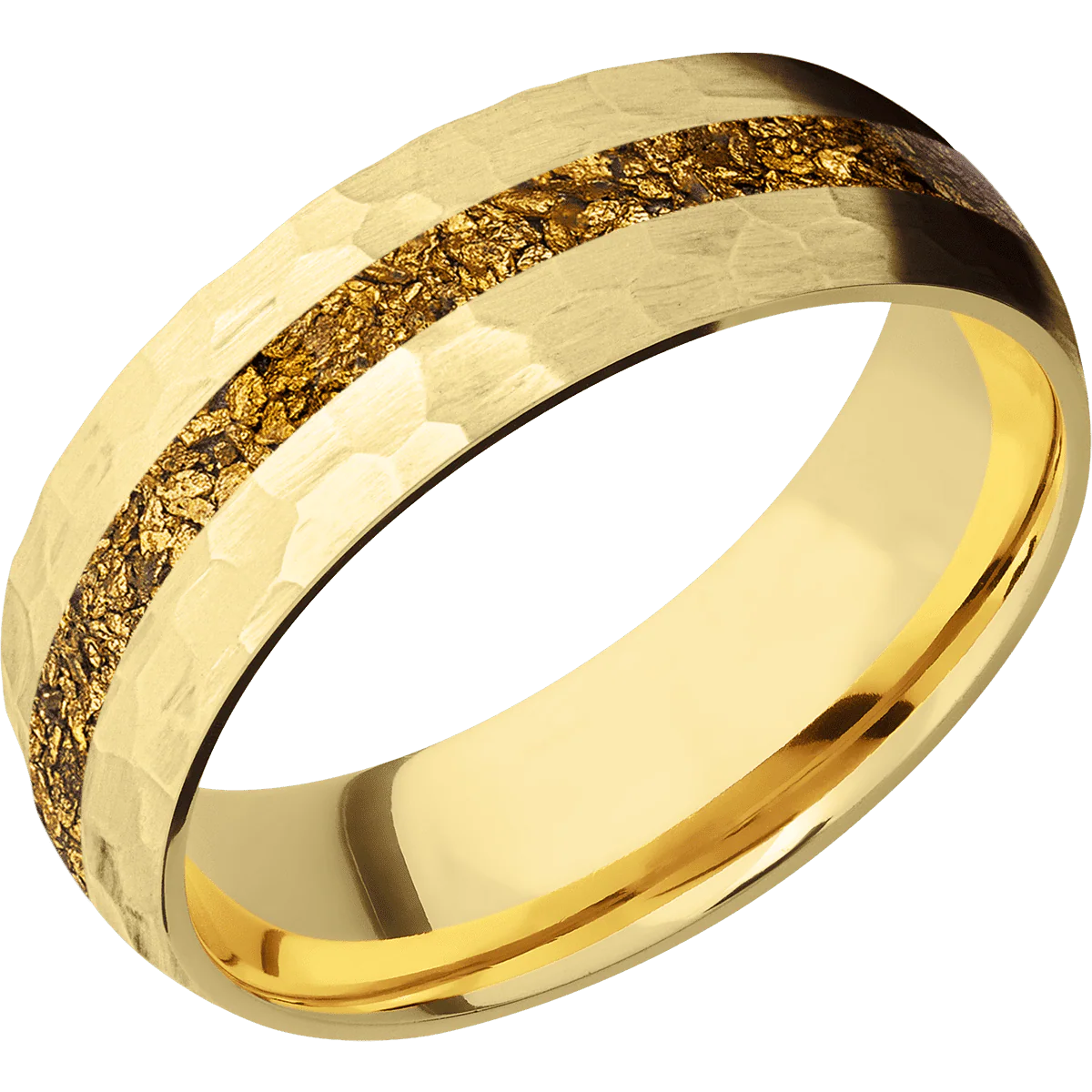 10K Yellow Gold + Hammer Finish - Image 2