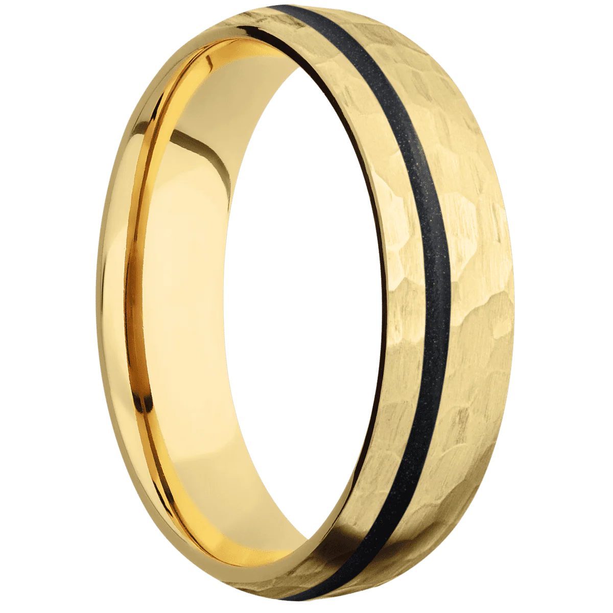 10K Yellow Gold + Hammer , Hammer Finish