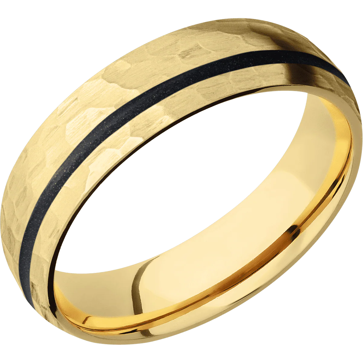 10K Yellow Gold + Hammer , Hammer Finish - Image 2