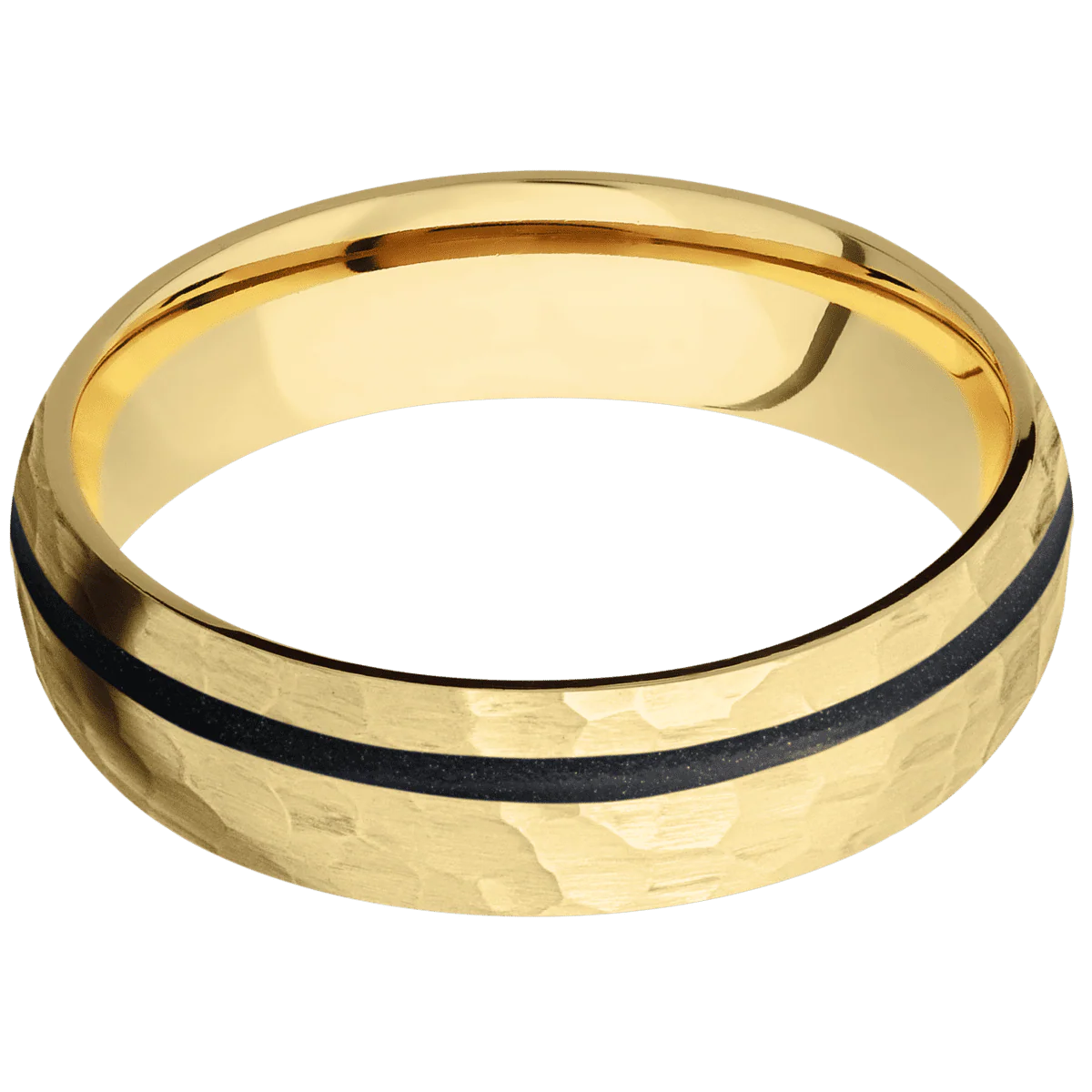 10K Yellow Gold + Hammer , Hammer Finish - Image 3