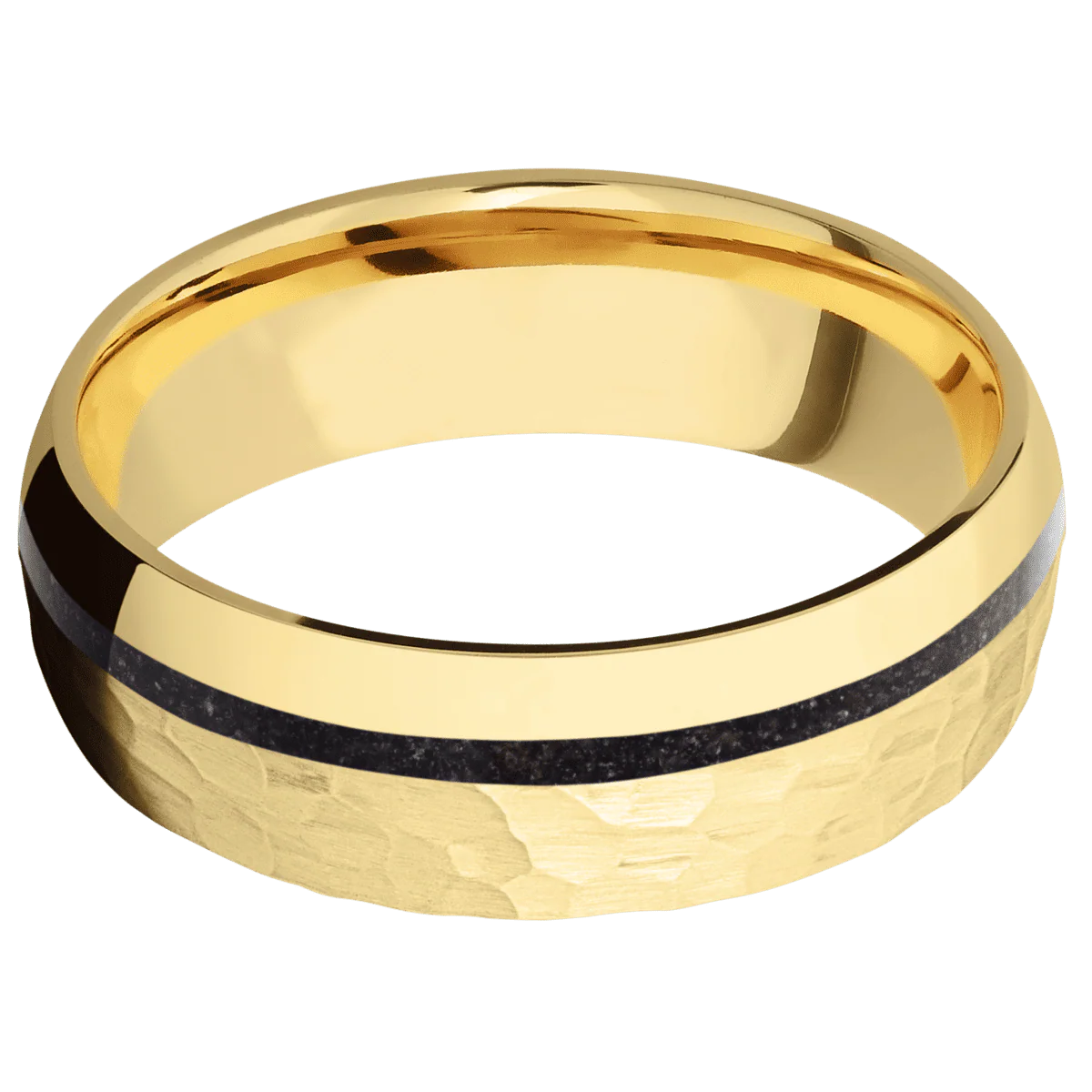 10K Yellow Gold + Hammer , Polish Finish - Image 3