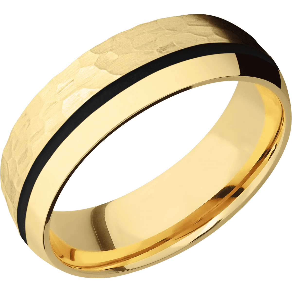 10K Yellow Gold + Hammer , Polish Finish - Image 2