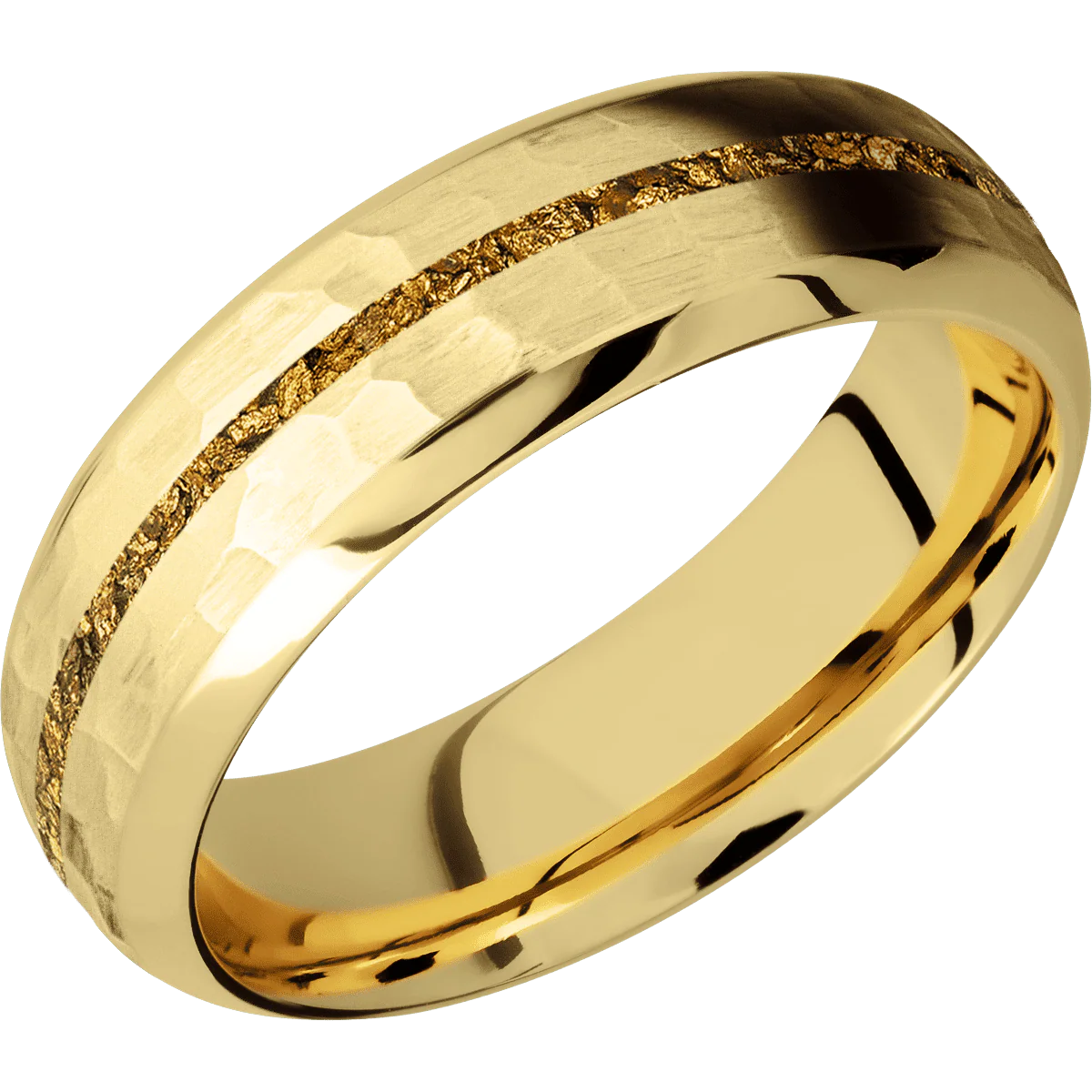 10K Yellow Gold + Hammer , Polish Finish - Image 2