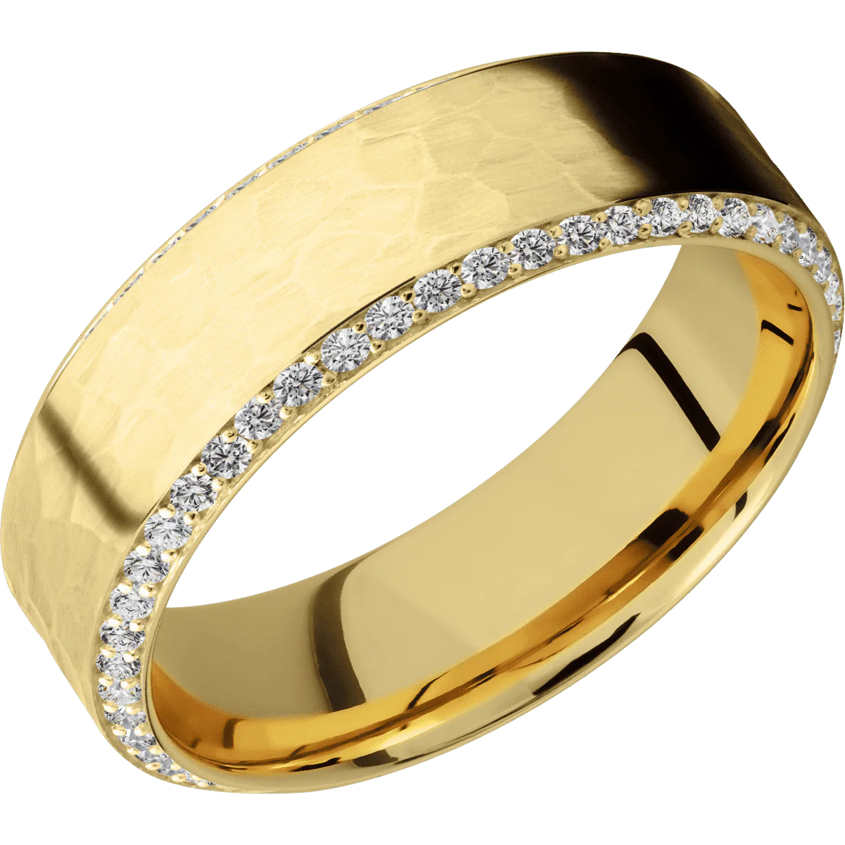 10K Yellow Gold + Hammer , Polish Finish - Image 2