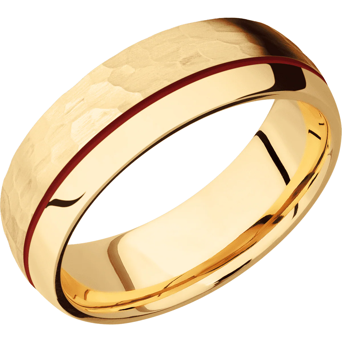 10K Yellow Gold + Hammer , Polish Finish - Image 2