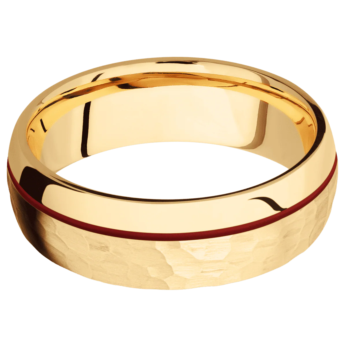 10K Yellow Gold + Hammer , Polish Finish - Image 3