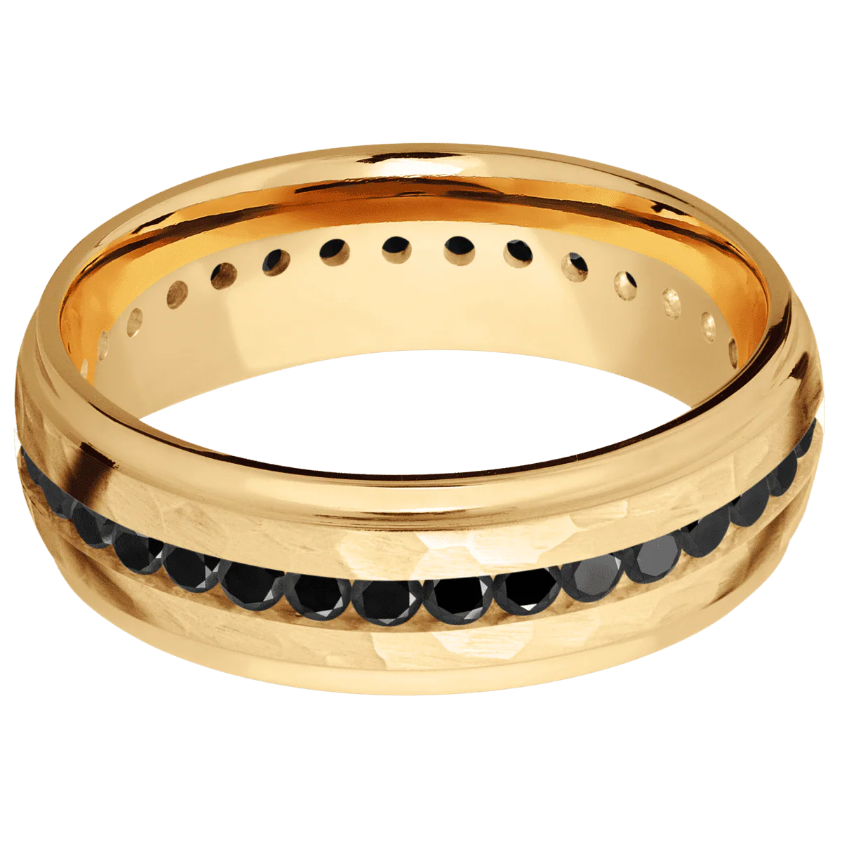 10K Yellow Gold + Hammer , Polish Finish - Image 3