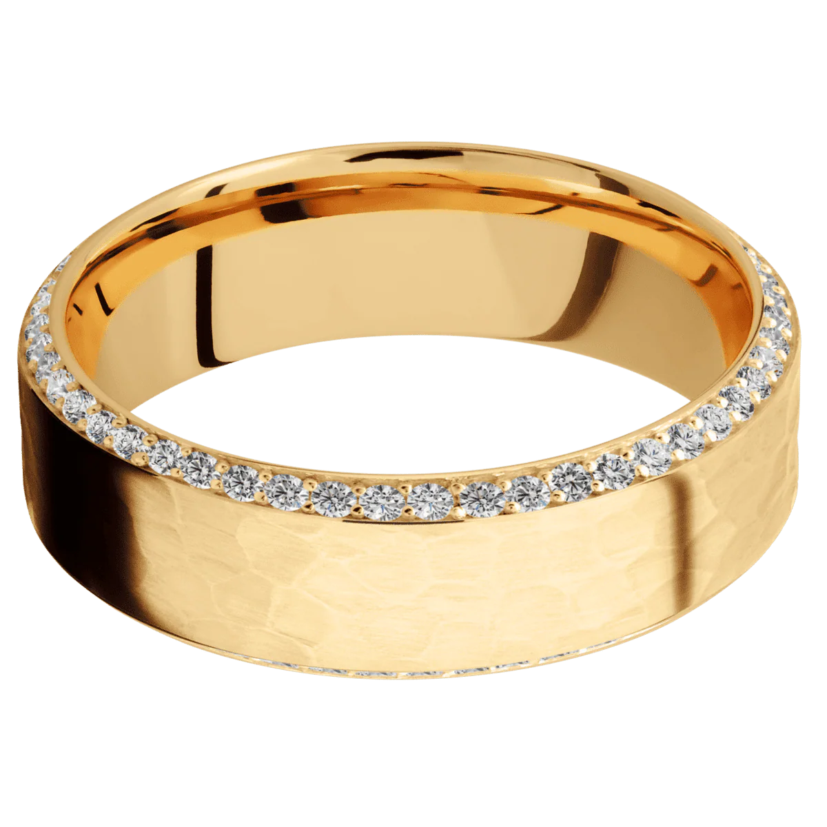 10K Yellow Gold + Hammer , Polish Finish - Image 3