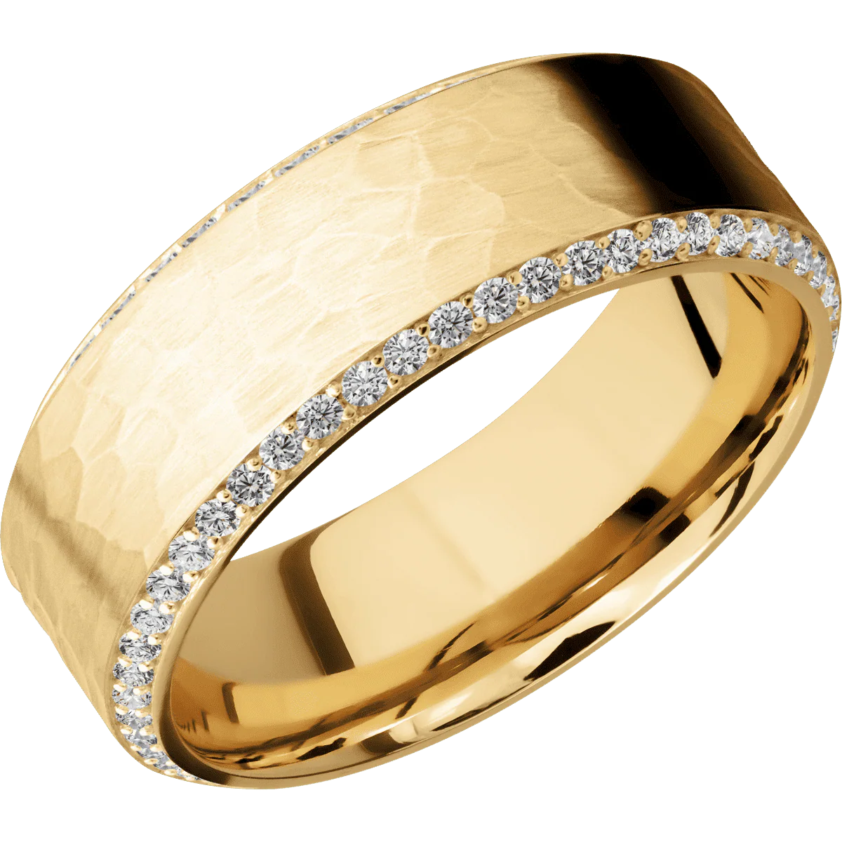 10K Yellow Gold + Hammer , Polish Finish - Image 2