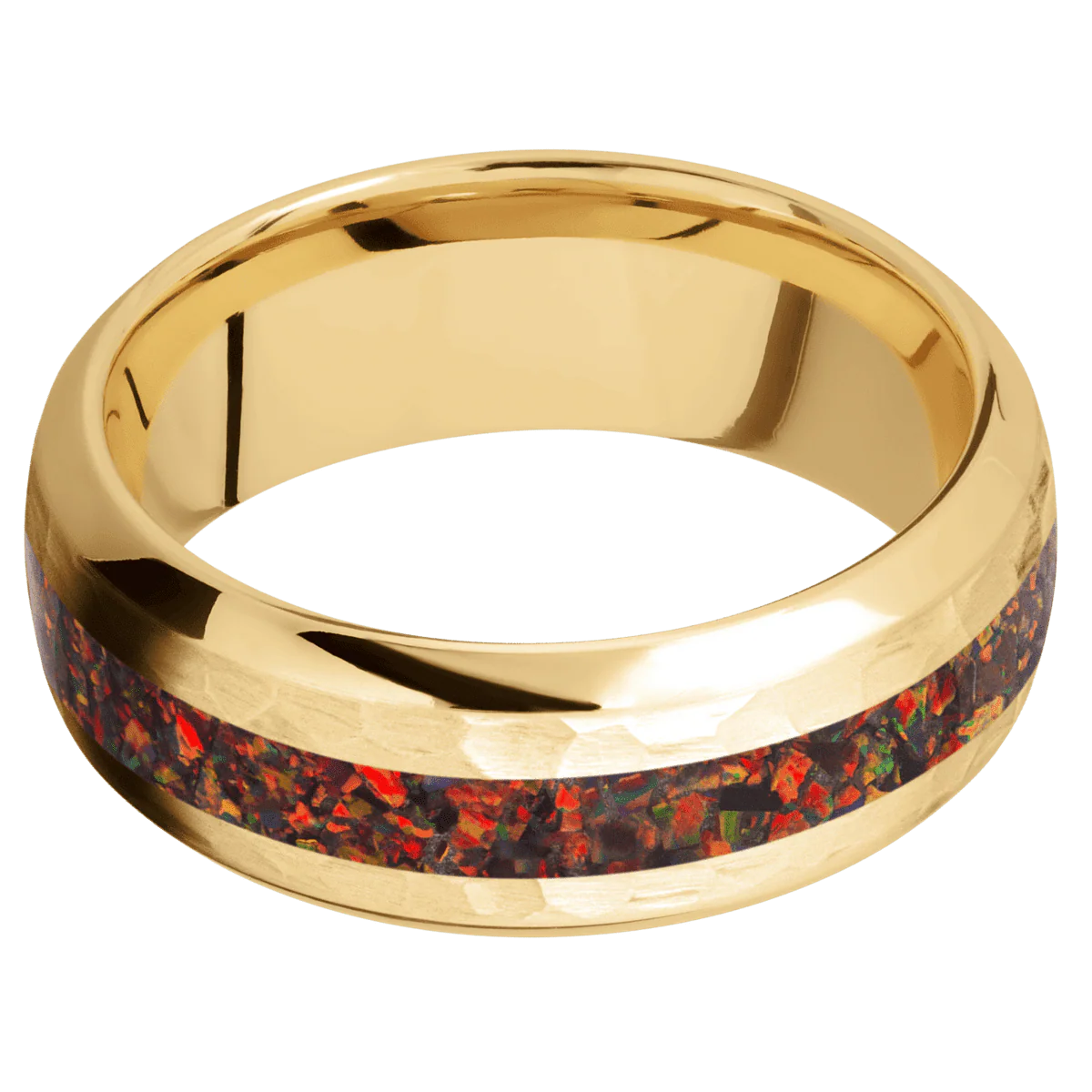 10K Yellow Gold + Hammer , Polish Finish - Image 3
