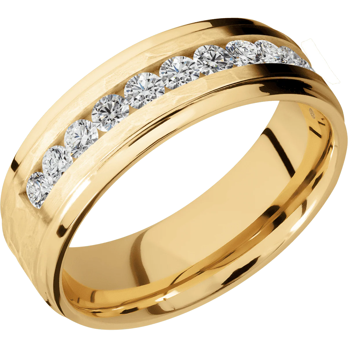 10K Yellow Gold + Hammer , Polish Finish - Image 2