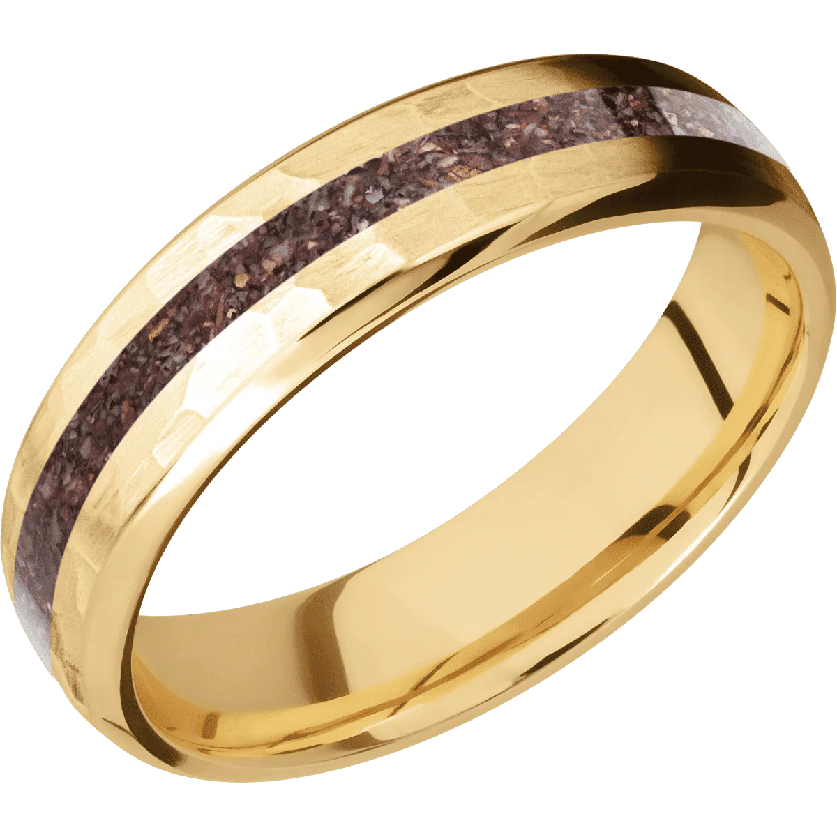 10K Yellow Gold + Hammer , Polish Finish - Image 2