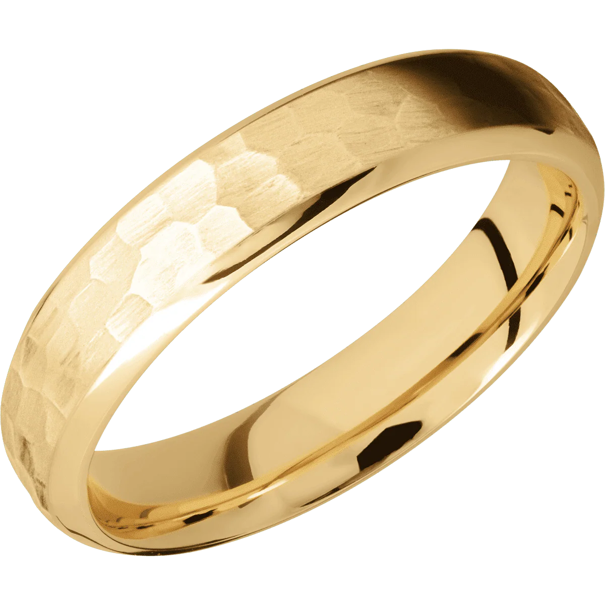 10K Yellow Gold + Hammer , Polish Finish - Image 2