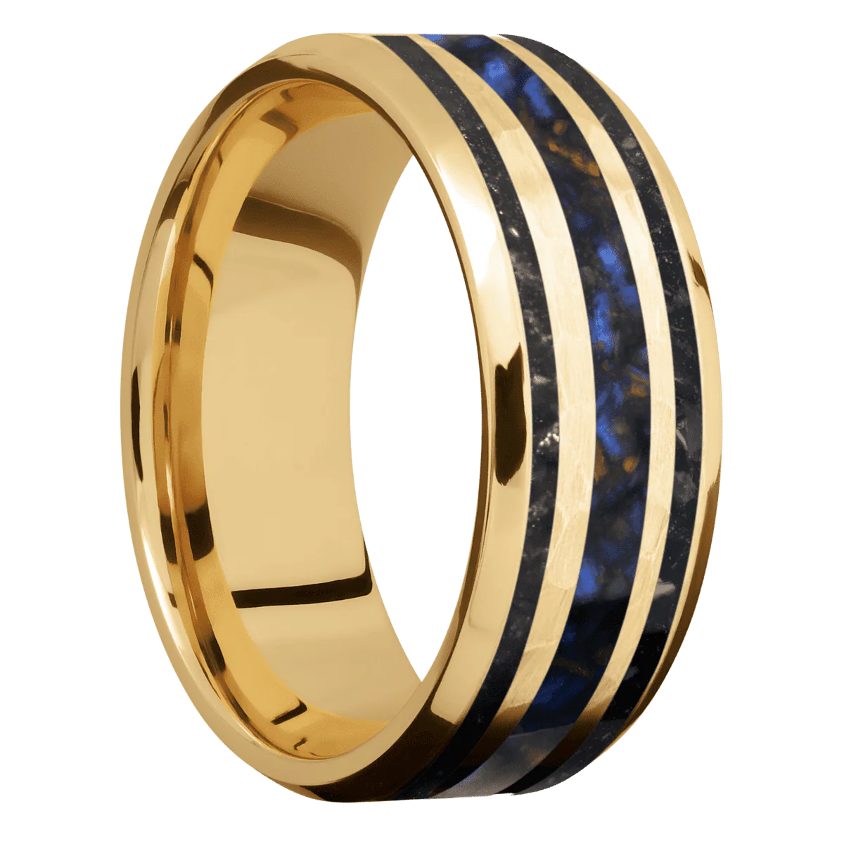 10K Yellow Gold + Hammer , Polish Finish