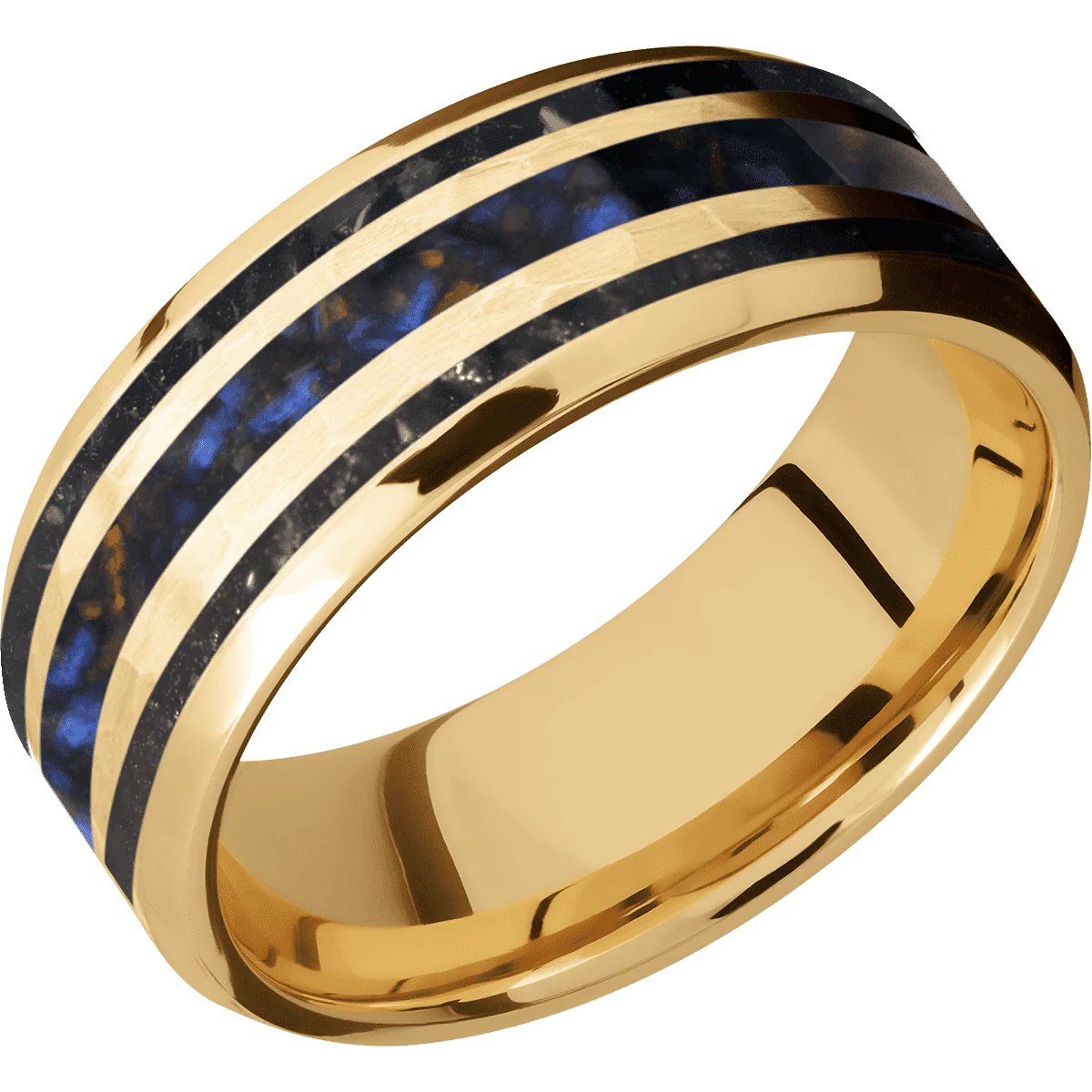 10K Yellow Gold + Hammer , Polish Finish - Image 2