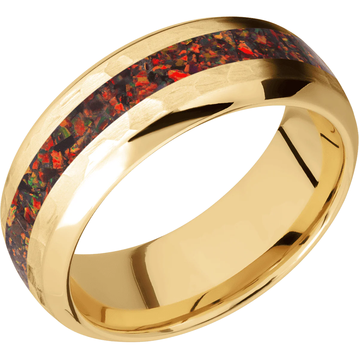 10K Yellow Gold + Hammer , Polish Finish - Image 2