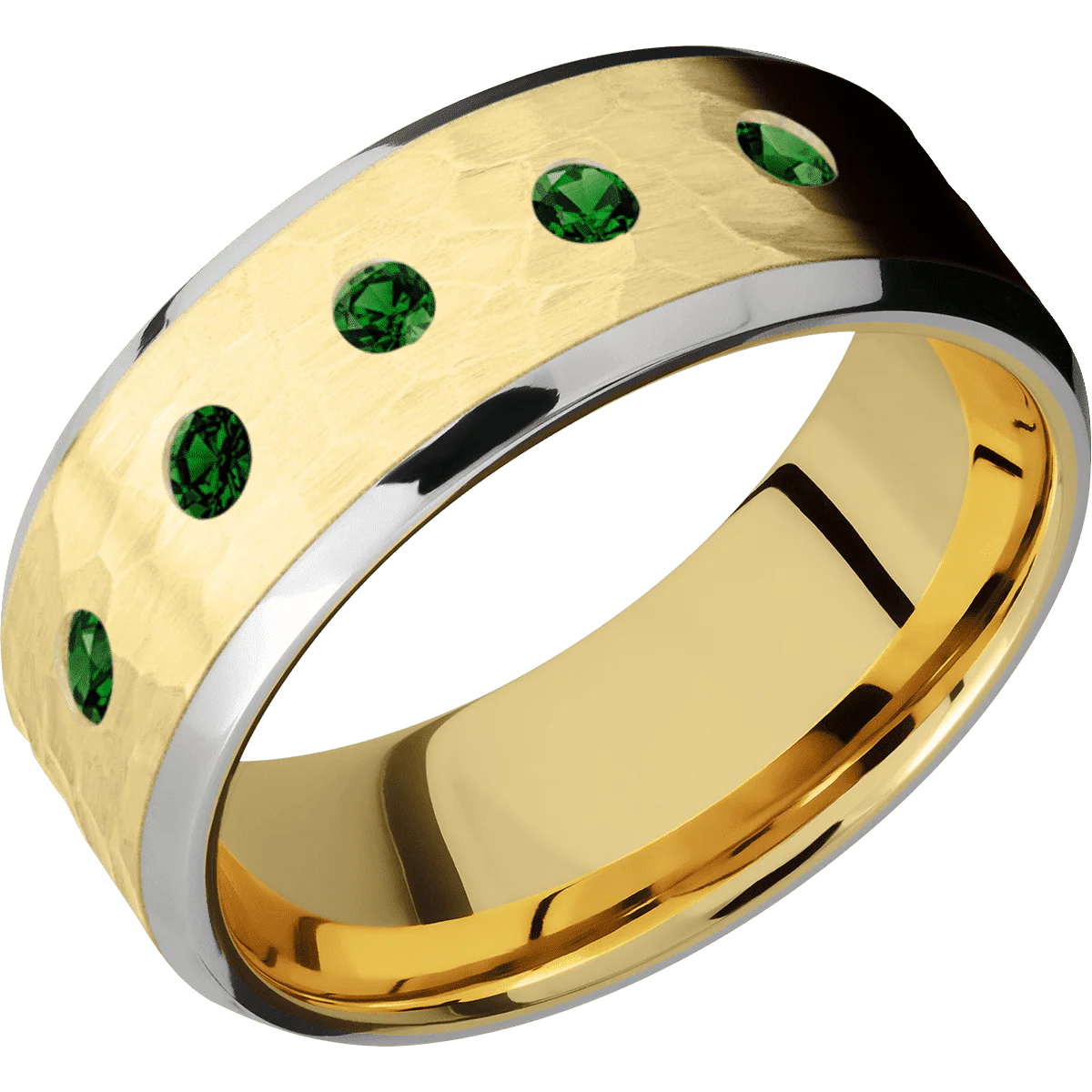 10K Yellow Gold + Hammer , Sand Finish - Image 2