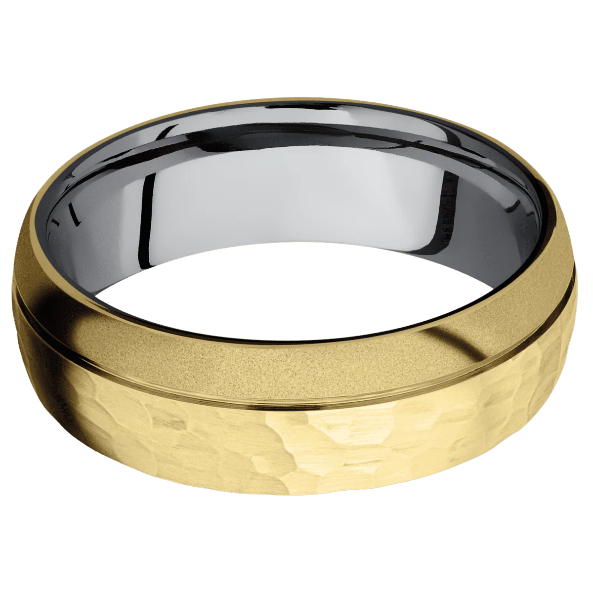 10K Yellow Gold + Hammer , Sand Finish + Tantalum - Image 3