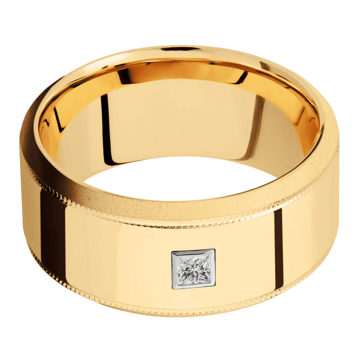 10K Yellow Gold + Polish , Bead Finish - Image 3