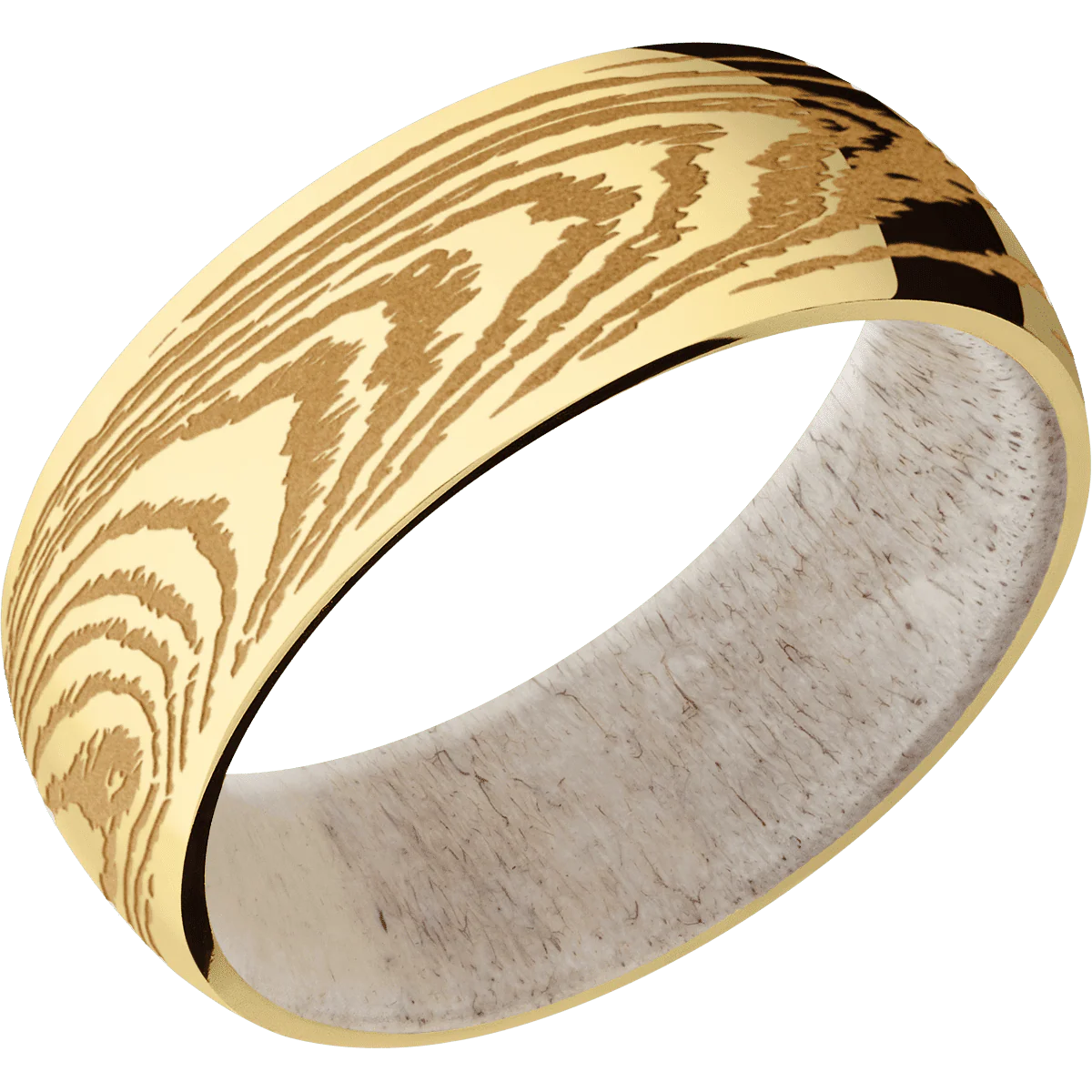 10K Yellow Gold + Polish Finish + Antler - Image 2