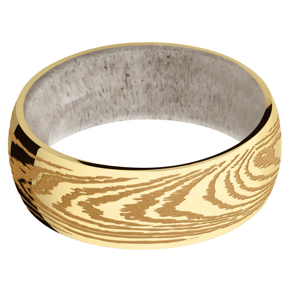 10K Yellow Gold + Polish Finish + Antler - Image 3