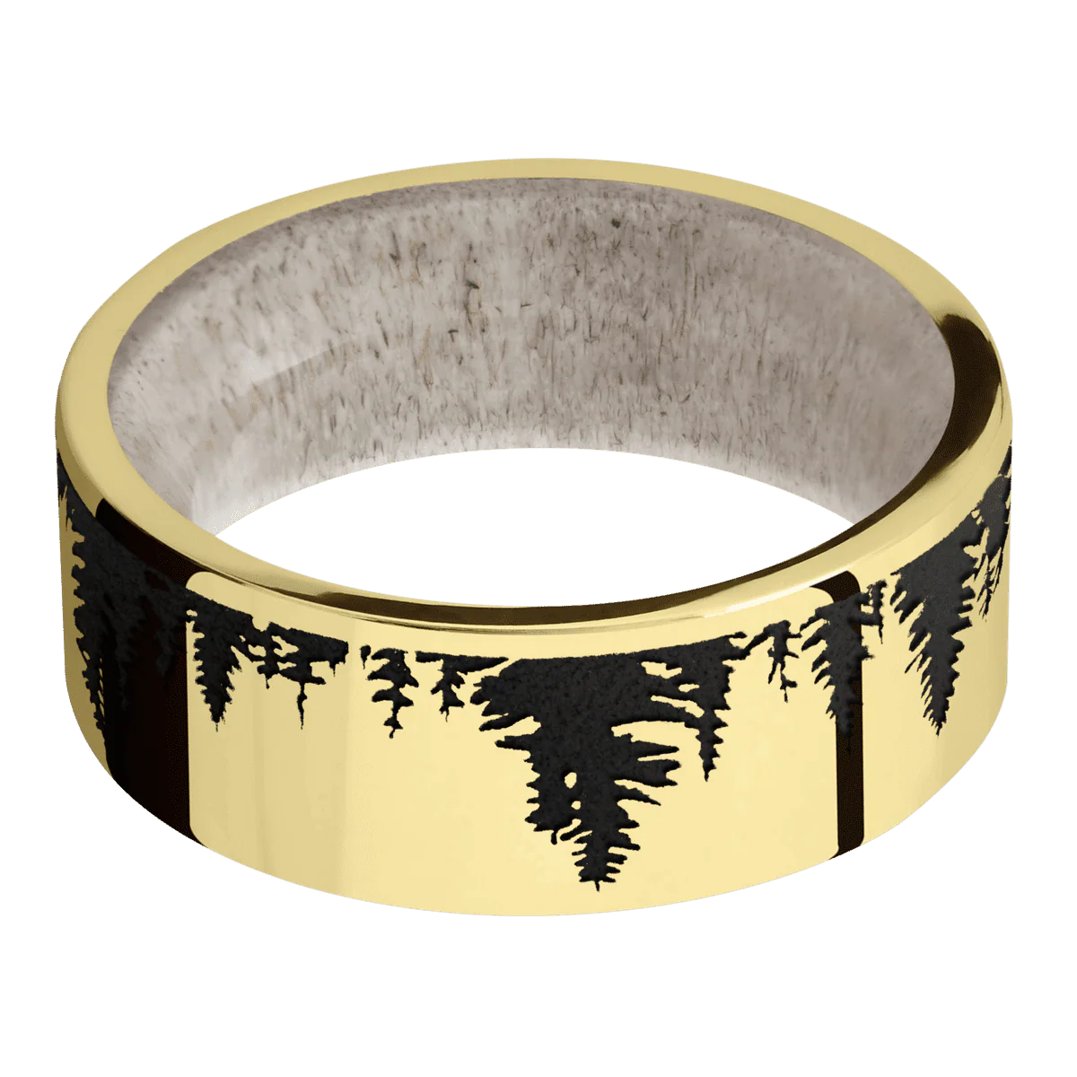 10K Yellow Gold + Polish Finish + Antler - Image 3