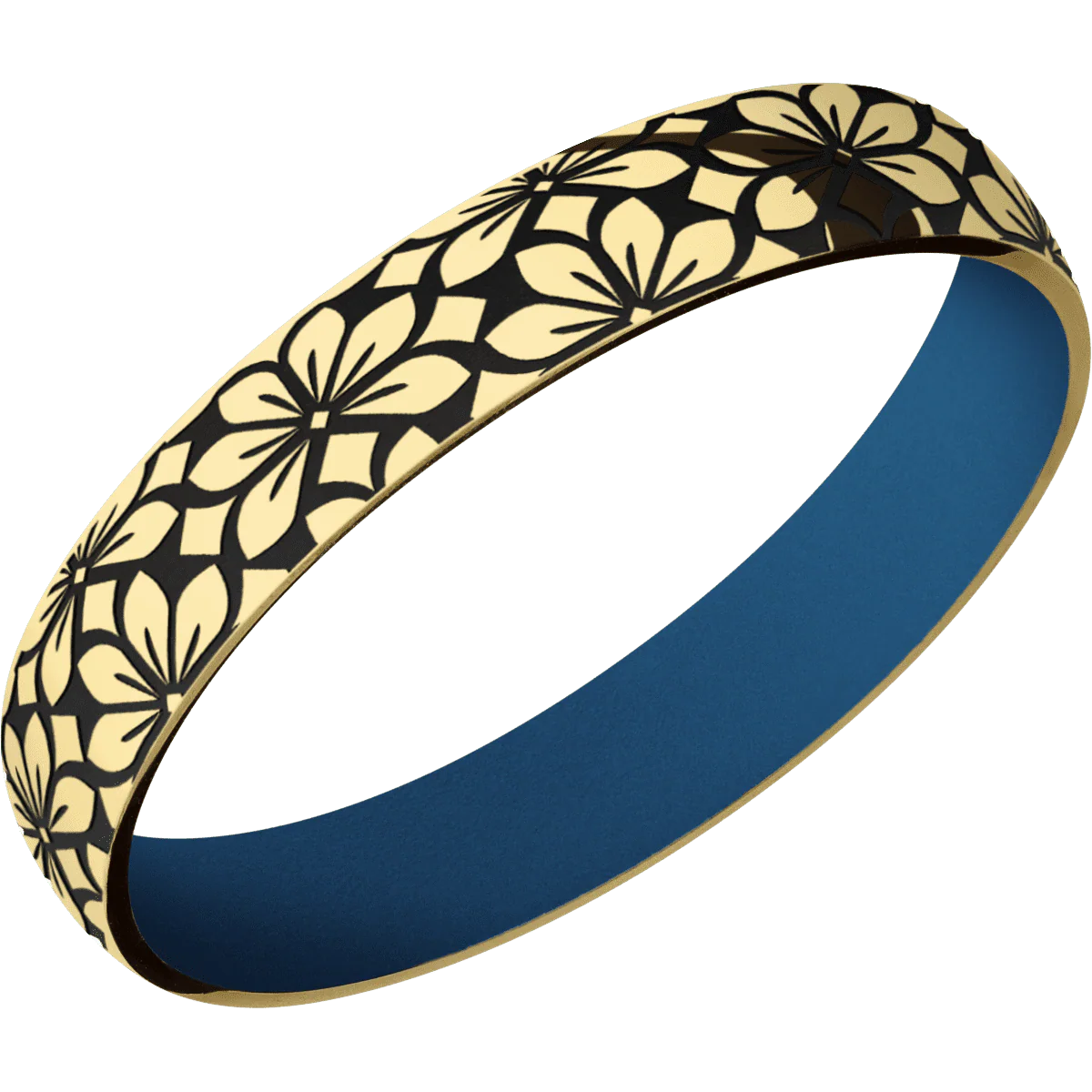 10K Yellow Gold + Polish Finish + Ridgeway Blue - Image 2