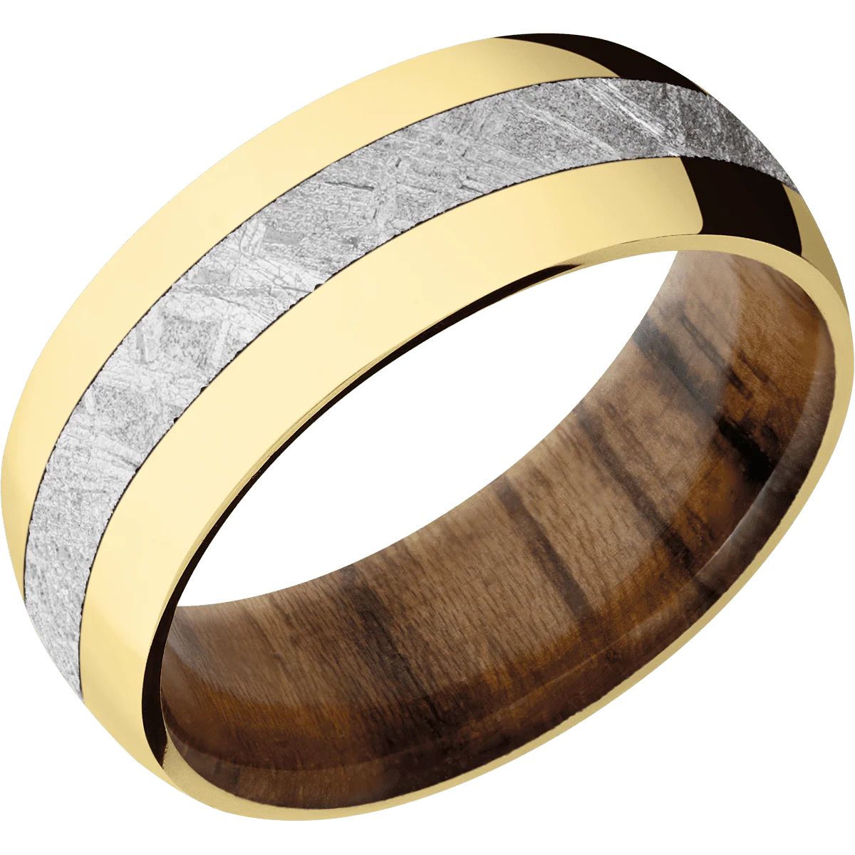 10K Yellow Gold + Polish Finish + Teak - Image 2