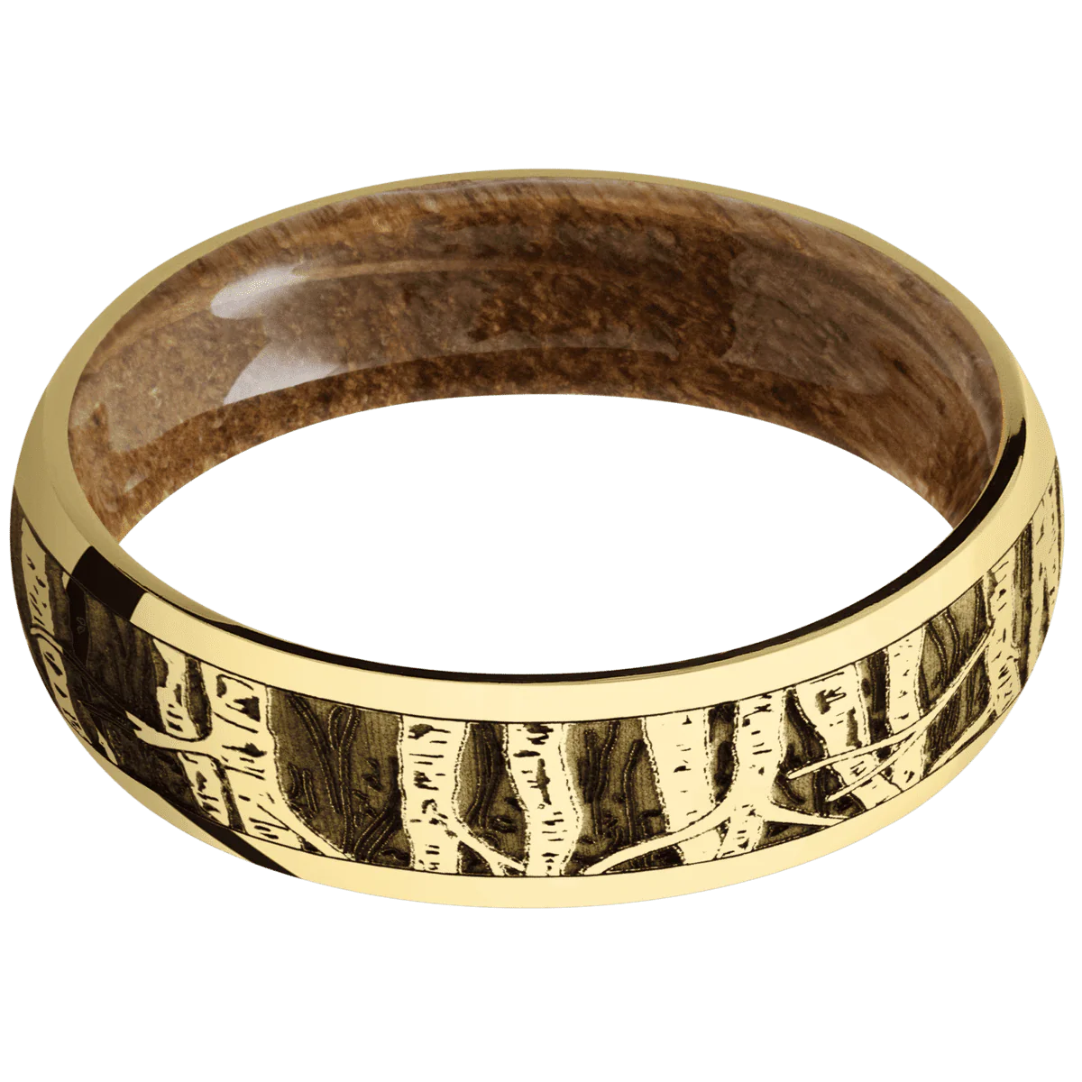 10K Yellow Gold + Polish Finish + Whiskey Barrel - Image 3