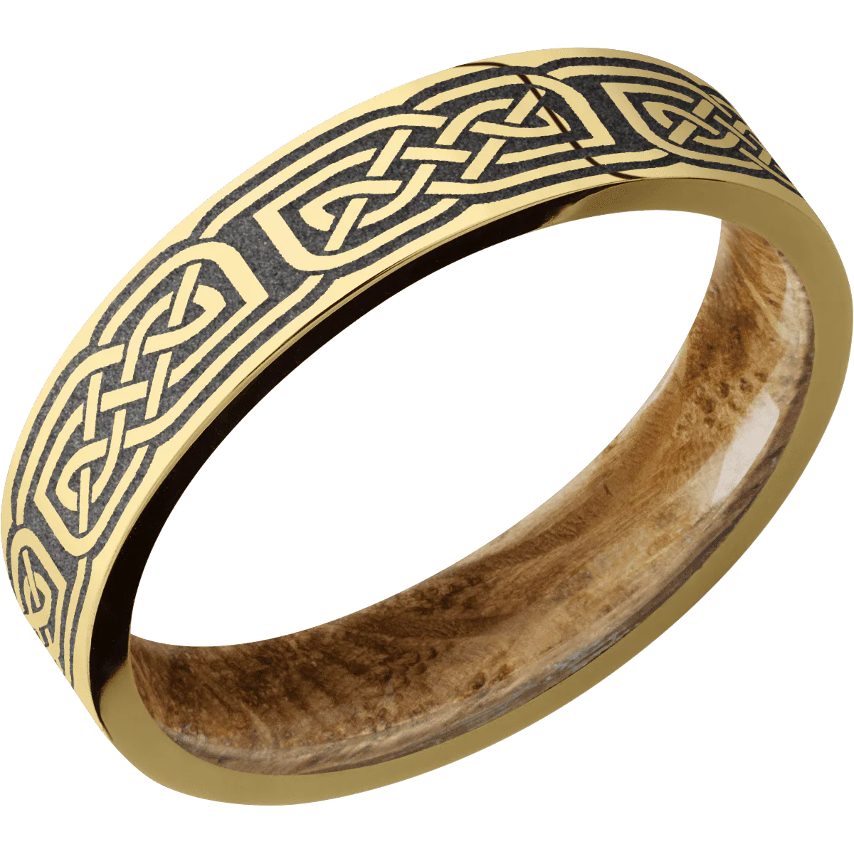 10K Yellow Gold + Polish Finish + Whiskey Barrel - Image 2
