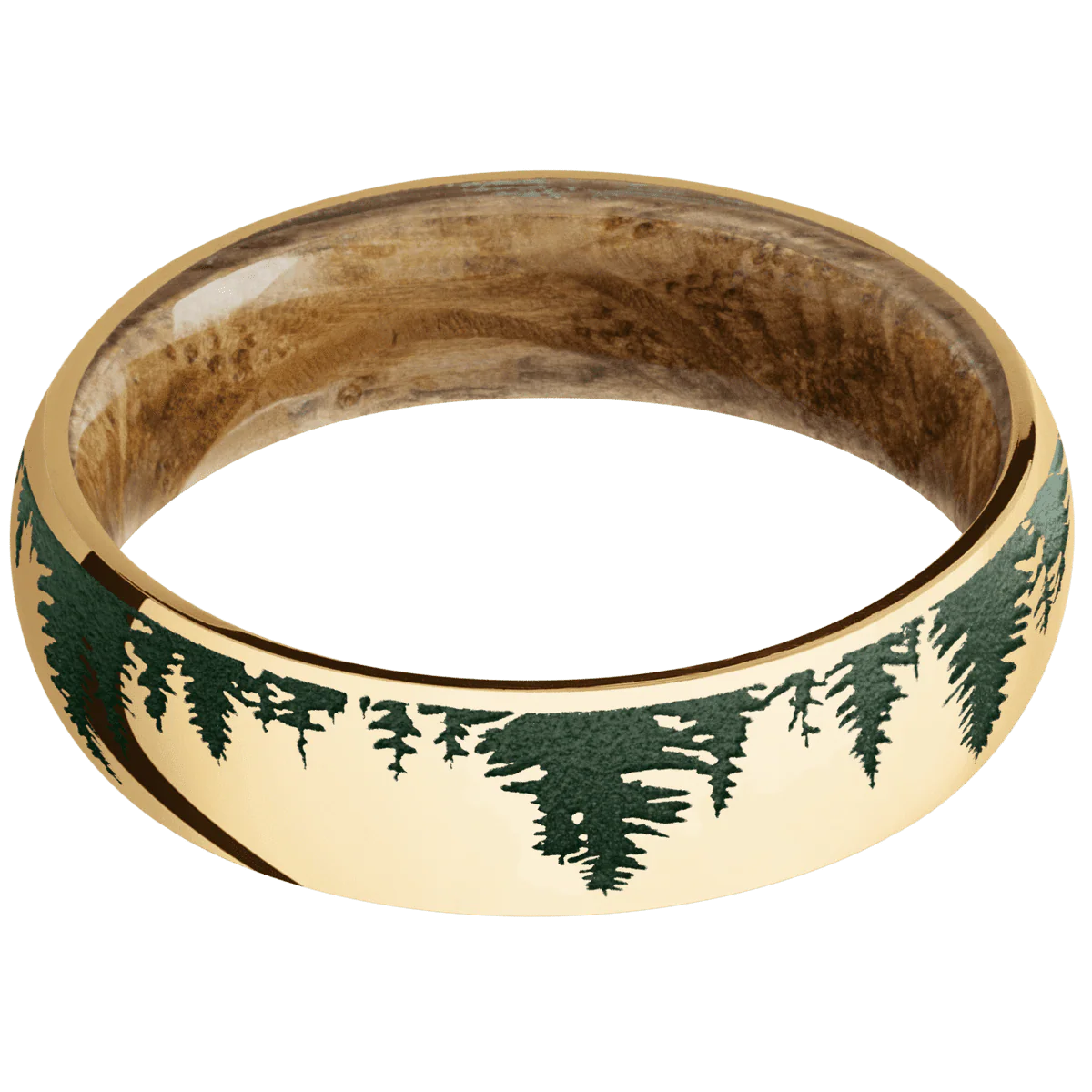 10K Yellow Gold + Polish Finish + Whiskey Barrel - Image 3
