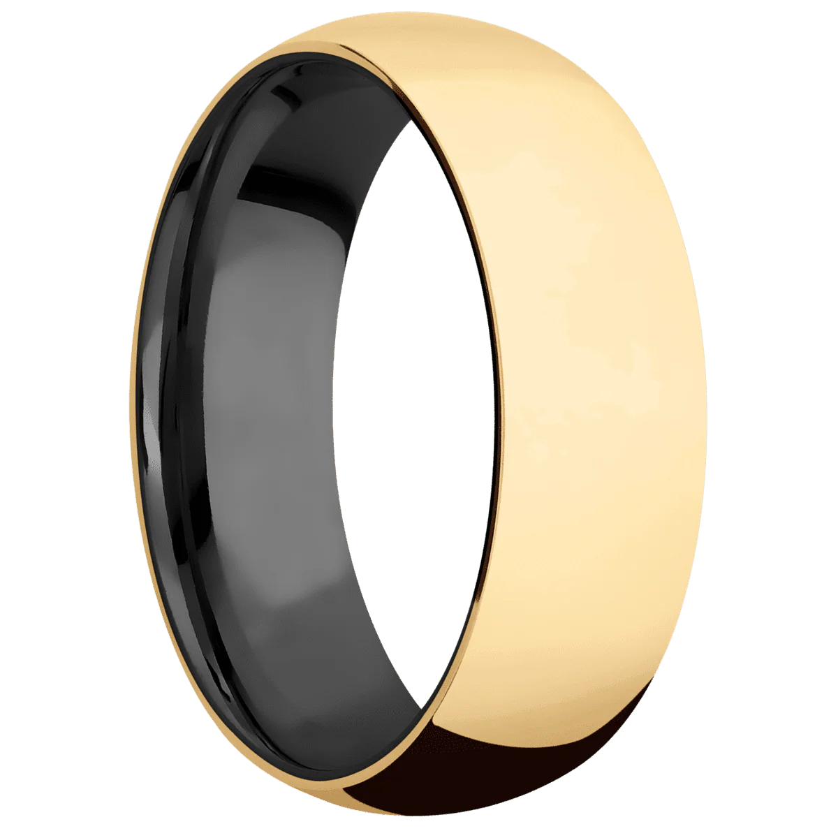 10K Yellow Gold + Polish Finish + Zirconium
