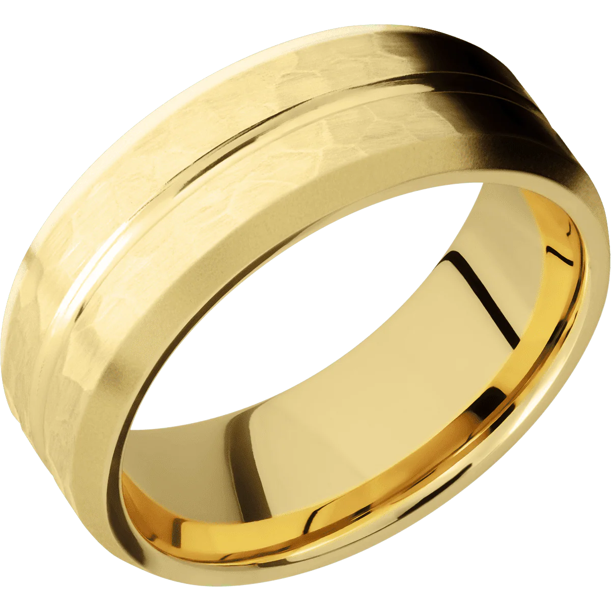 10K Yellow Gold + Polish , Hammer Finish - Image 2