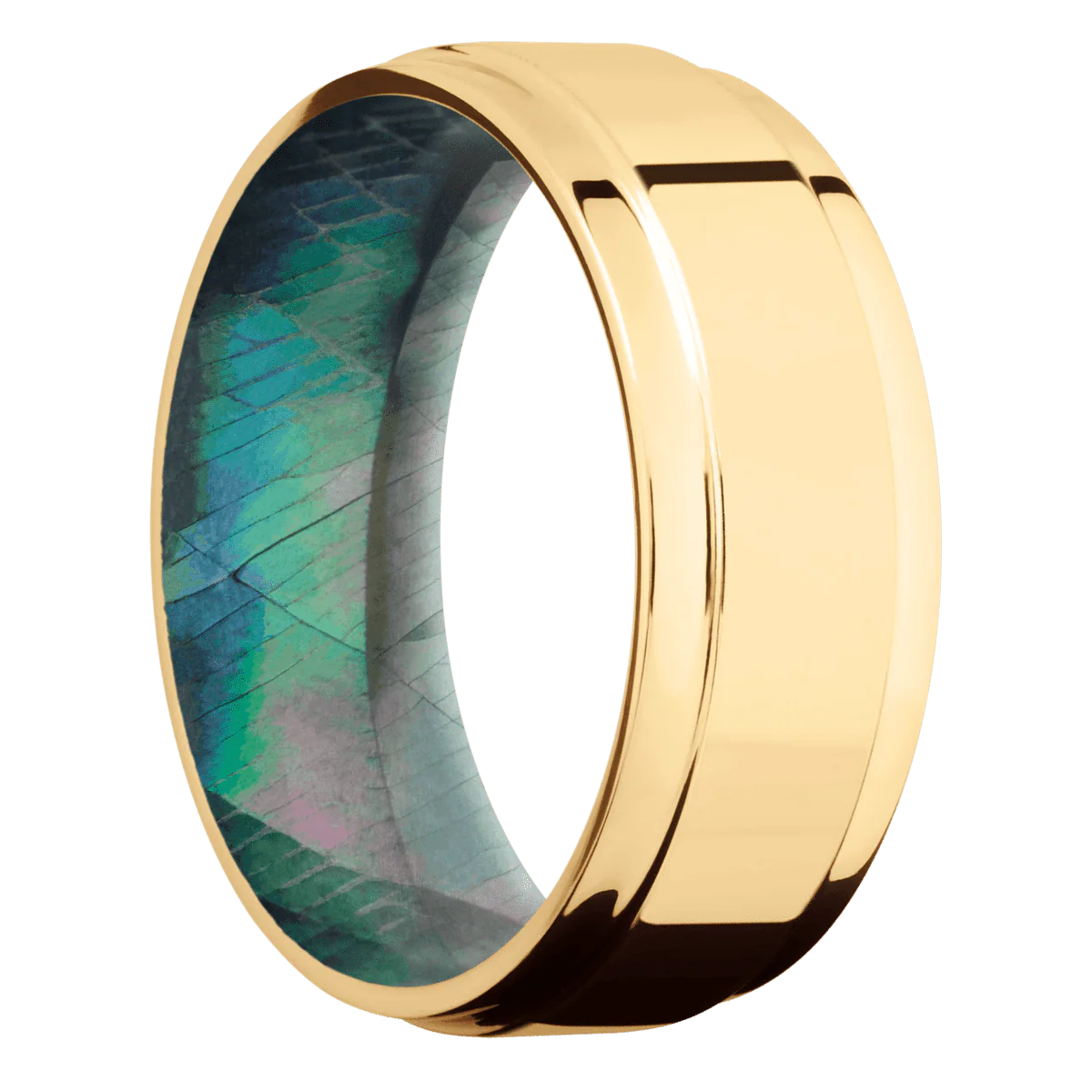 10K Yellow Gold + Polish , Polish Finish + Black Mother of Pearl