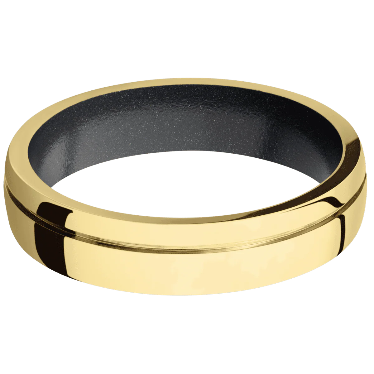 10K Yellow Gold + Polish , Polish Finish + Dark Grey - Image 3