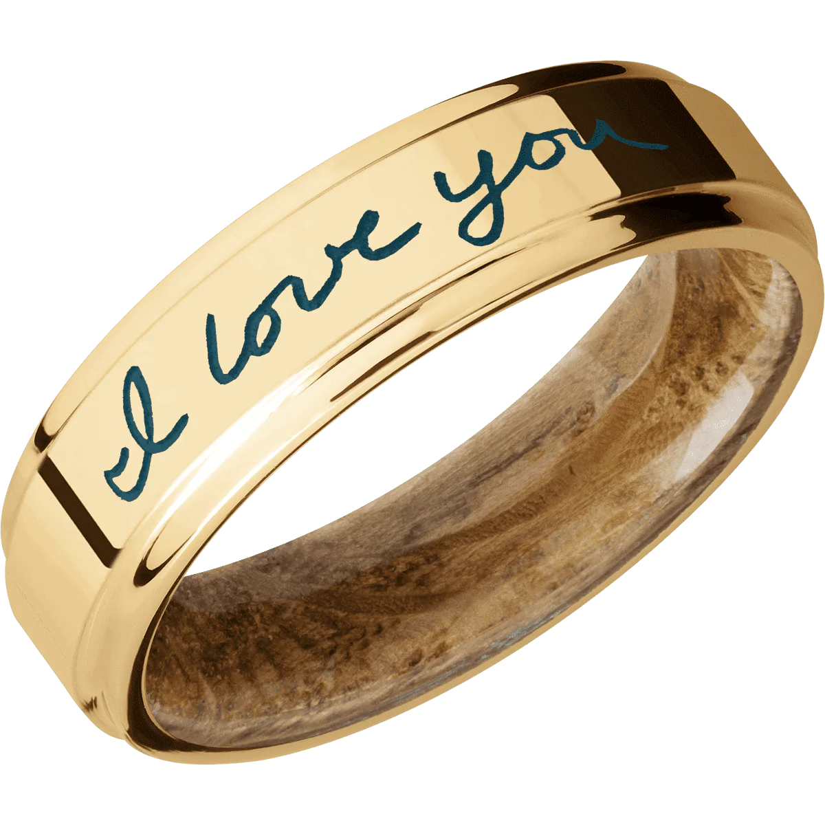10K Yellow Gold + Polish , Polish Finish + Whiskey Barrel - Image 2