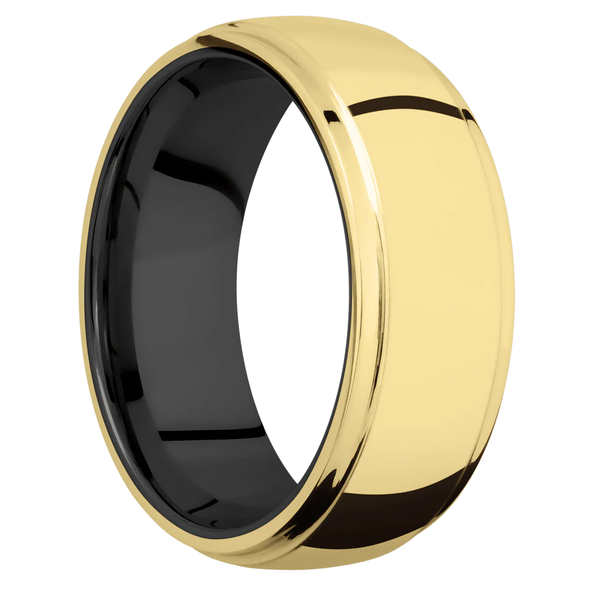 10K Yellow Gold + Polish , Polish Finish + Zirconium