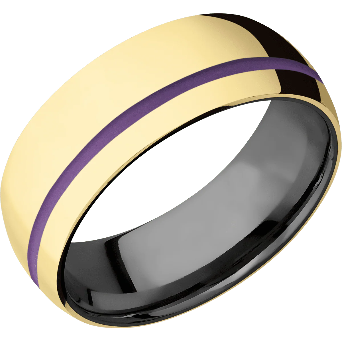 10K Yellow Gold + Polish , Polish Finish + Zirconium - Image 2