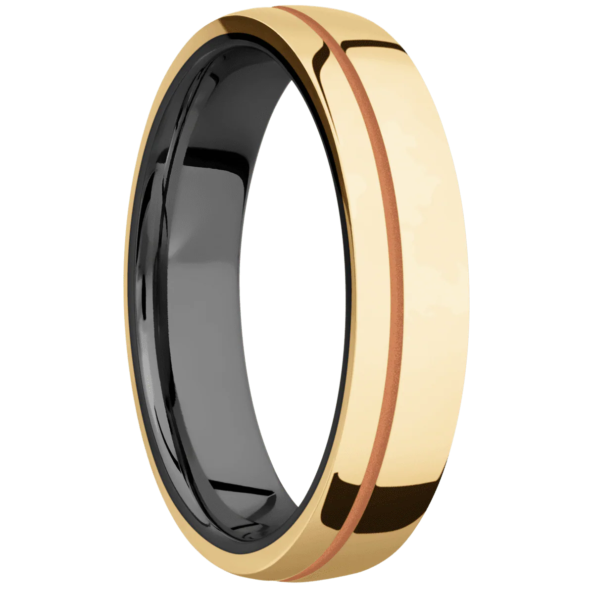 10K Yellow Gold + Polish , Polish Finish + Zirconium