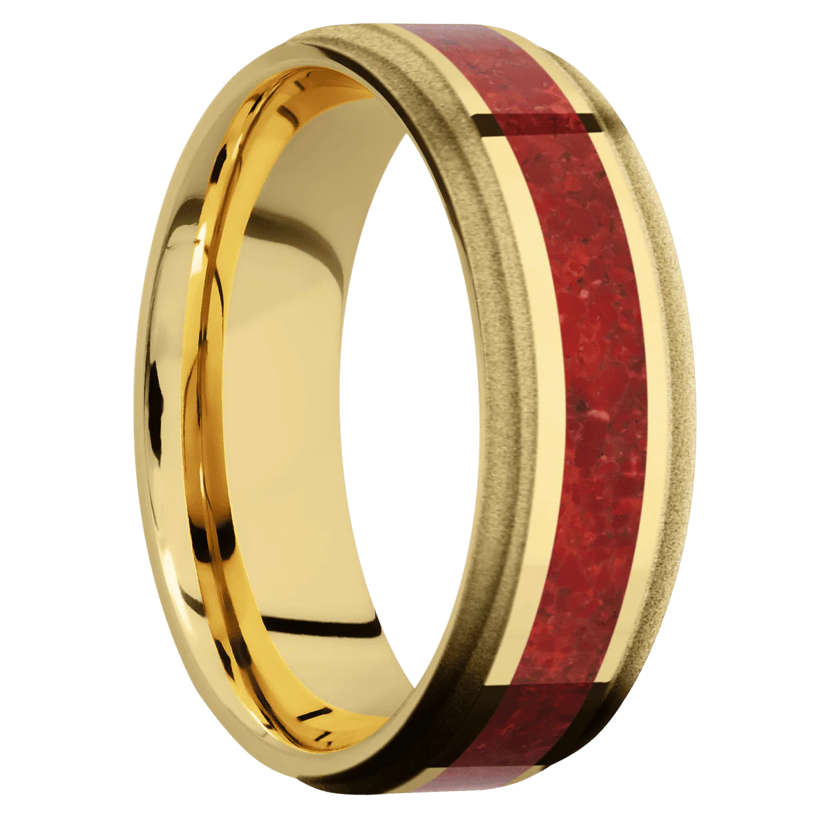 10K Yellow Gold + Polish , Sand Finish