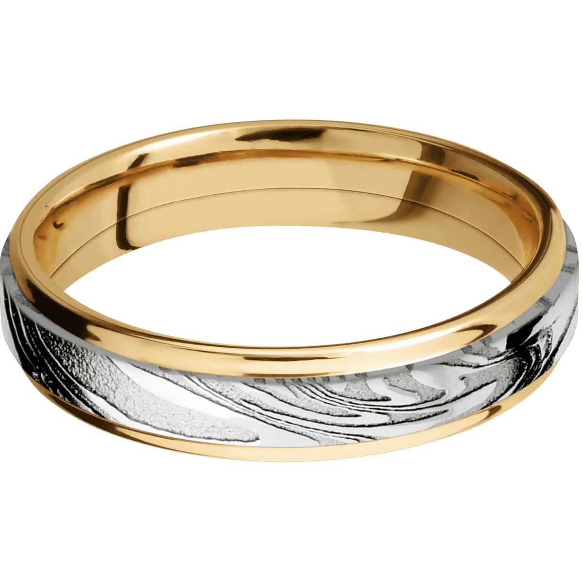 10K Yellow Gold + Polish , Sand Finish - Image 3