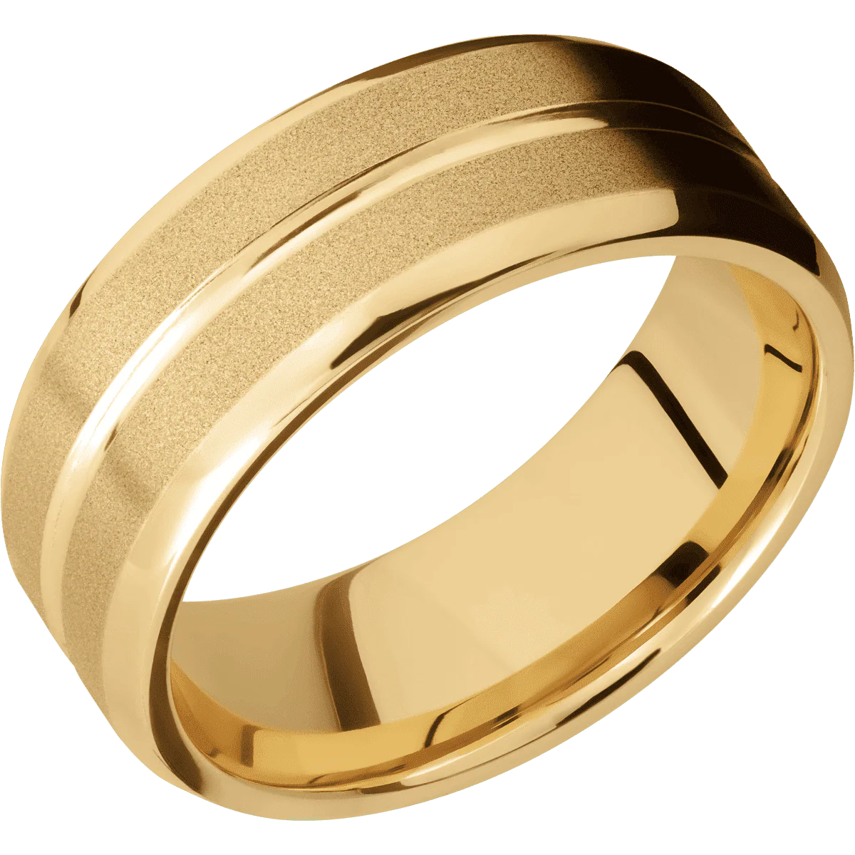 10K Yellow Gold + Polish , Sand Finish - Image 2