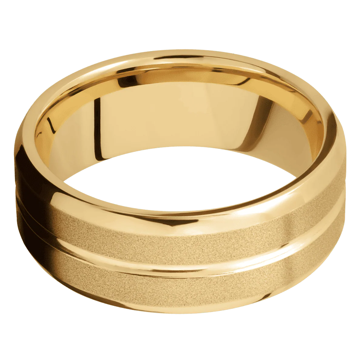 10K Yellow Gold + Polish , Sand Finish - Image 3